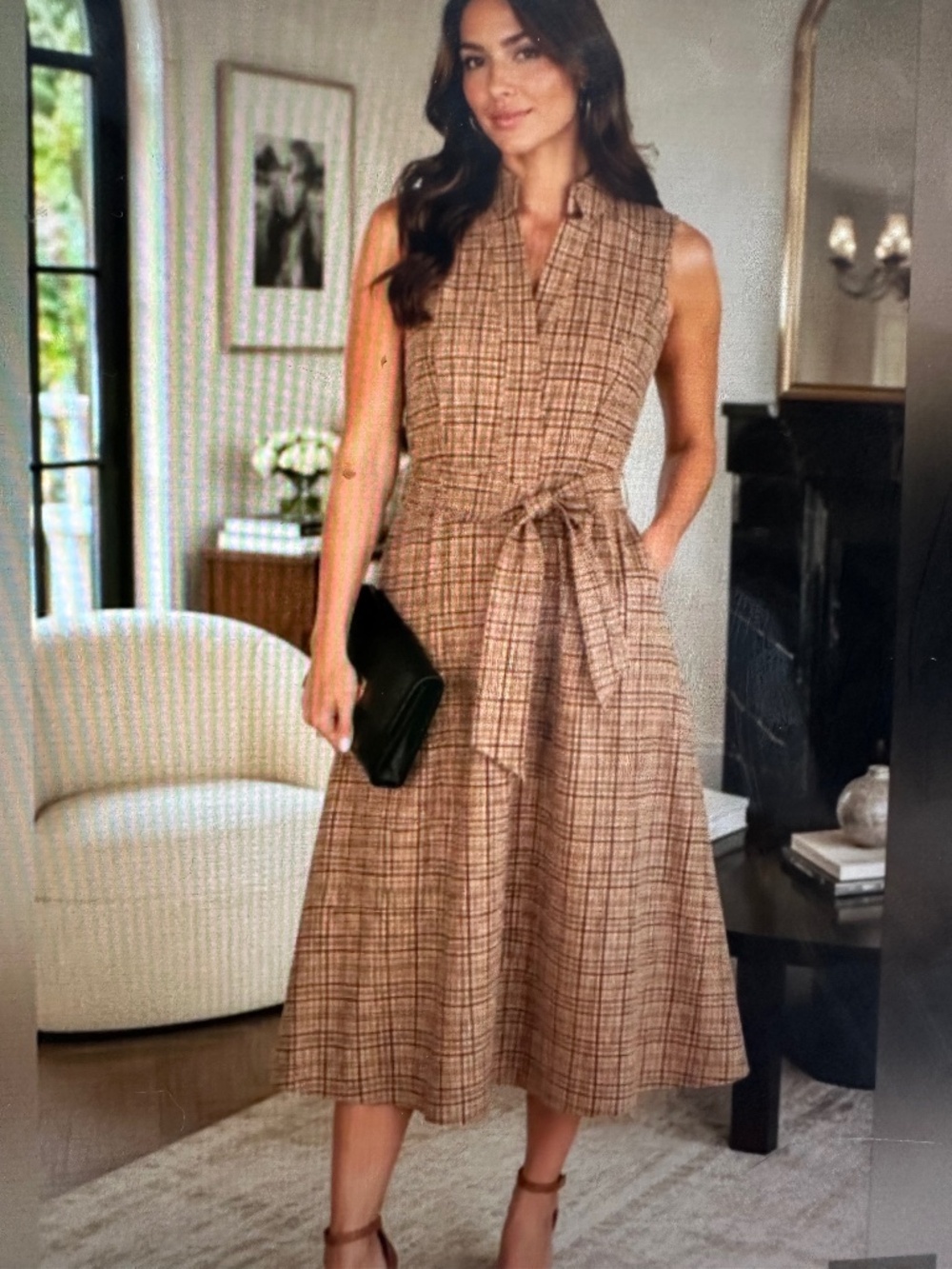 Marc New York plaid Midi Sleeveless dress